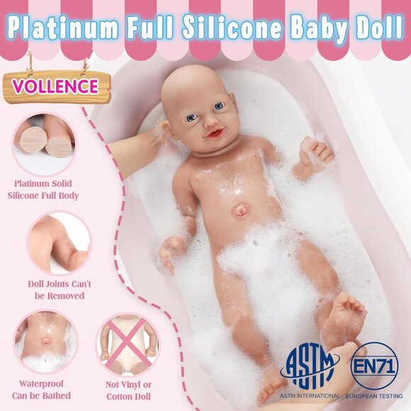 🆕 23inch Full Body Silicone Baby Doll Realistic Reborn Smiling Baby Doll Girl - Picture 3 of 5